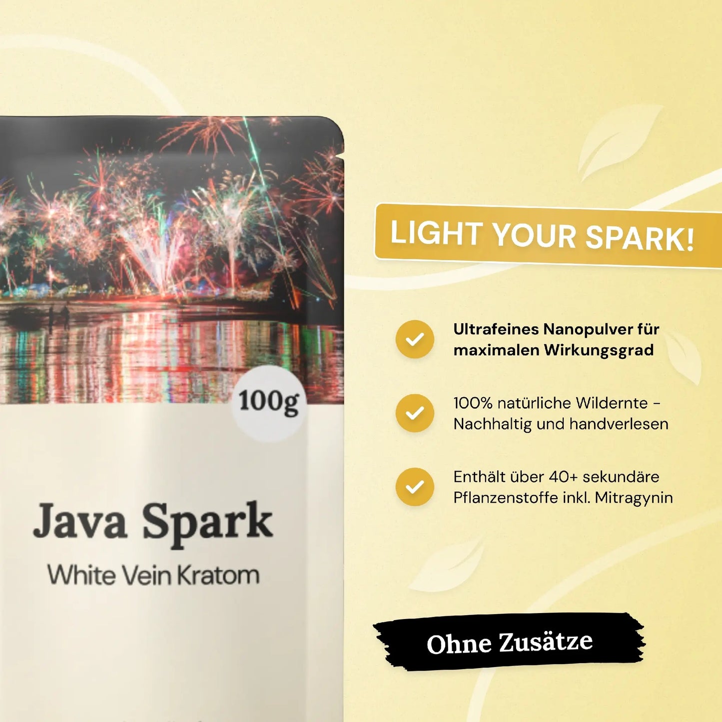 LIGHT YOUR SPARK! Java Spark - Pure White Kratom.